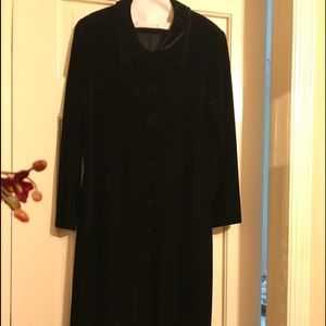 Dress velvet button down front / collar
